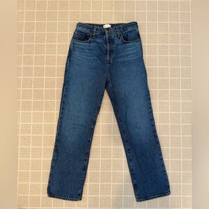 Favorite Daughter Straight-Leg Jeans in Deep Blue Denim